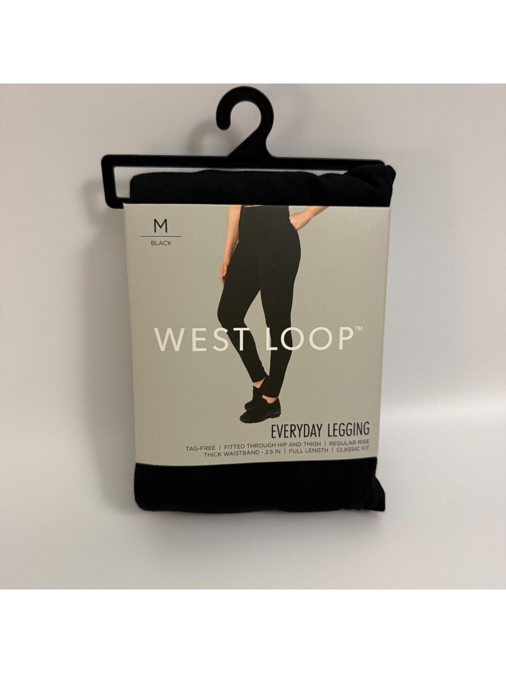 West Loop Black Everyday Leggings Thick Waistband Classic Fit Regular Rise M